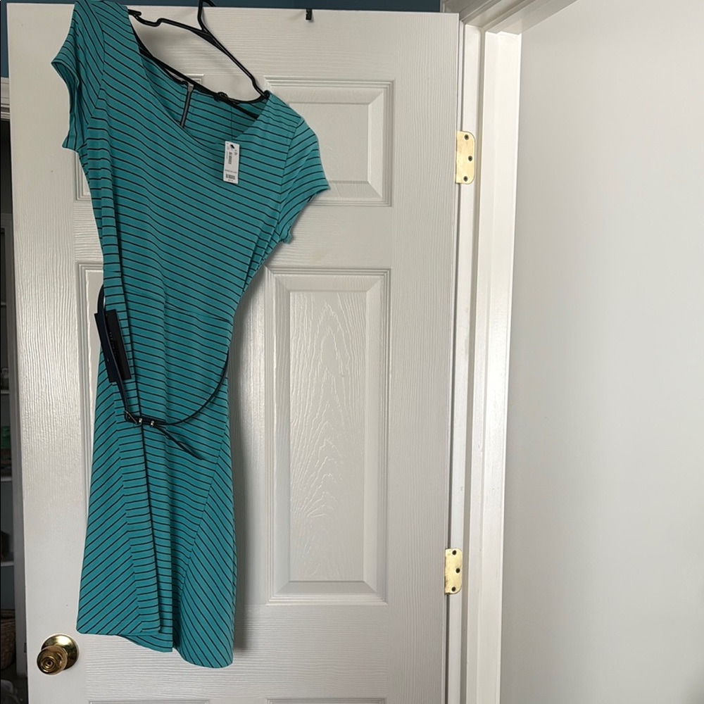 Teal Striped Dress